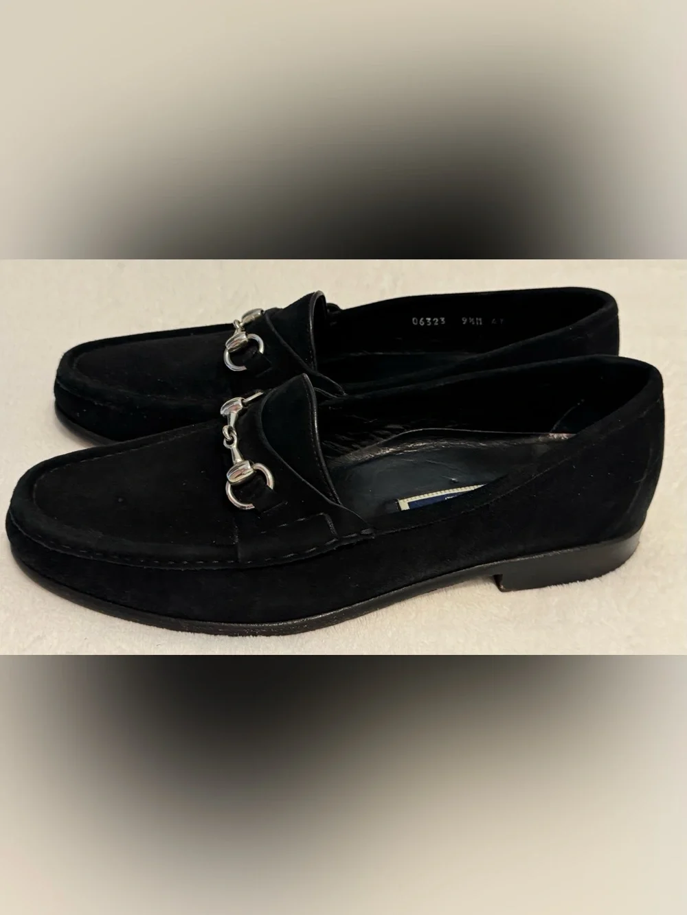 Bragano Italy Men’s Black Suede Horsebit Loafers Size 9.5